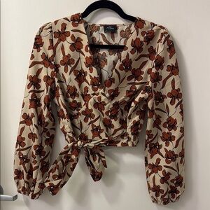 Floral Wrap Blouse